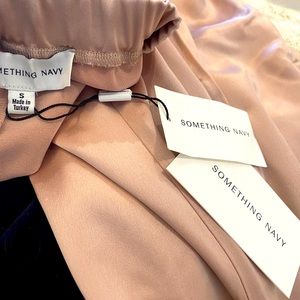 Something navy satin pants small